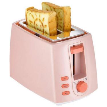 Imagem de Torradeira Elétrica de 2 Fatias com 6 Níveis de Tostagem e Bandeja de Migalhas, 220V 680W, Star Flower, Rosa