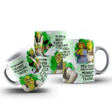 Imagem de Caneca Shrek e Fiona Namorados Meme Engraçada Personalizada - Tio da C