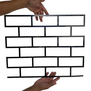 Imagem de Stencil Gabarito Tijolinho Pintura D Parede 53x43cm Original - REVEST3