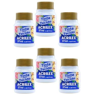 Imagem de Kit 6 Unidades - Tinta Tecido Glitter Acrilex 37ml – Cristal 209 Recomendado Para Tecidos De Algodão Sem Goma É Ideal Para Customização De Roupas, Decoração E Outras Aplicações Artísticas