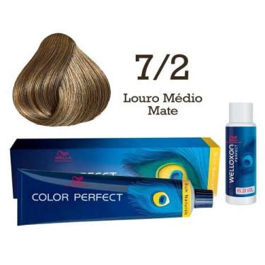 Imagem de Coloração Color Perfect 7/2 Louro Médio Mate + Ox 20  Wella - Wella Pr