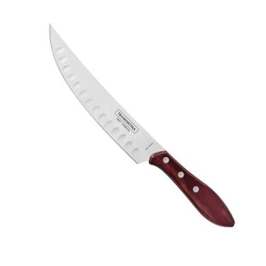Imagem de Faca para Carne Butcher Tramontina com Lâmina em Aço Inox e Cabo em Madeira Tratada Polywood Vermelho 8"