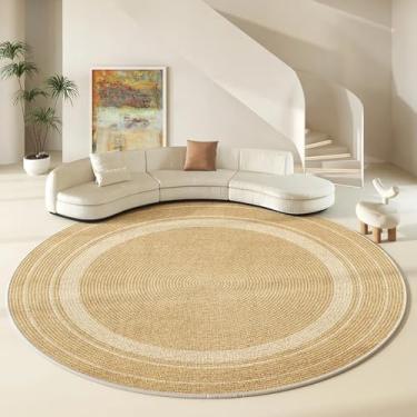 Imagem de Tapete redondo grande para sala de estar, estilo antiderrapante, mesa de centro, tapete para quarto, cadeira giratória, A, 140X140cm