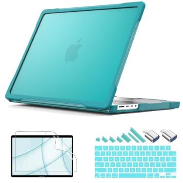 Imagem de Teryeefi Capa para MacBook Pro 14 polegadas 2025 2024-2021 M4 M3 M2 M1 Pro/Max [resistente] e [durável] e [à prova de choque] A3401 A3112 A2992 A2918 A2779 A2442 modelo com Capa de teclado + tipo C