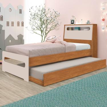 Imagem de Bicama Solteiro Barreto Manu com Baú - Nature/Off White