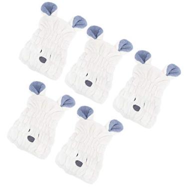 Imagem de 5 Peças de Secagem de Cabelo, Touca de Cabelo Seco de Desenho Animado de lã Coral Infantil, Toalha de Banho de lã Coral, Orelhas de Coelho, Chapéu de Banho Absorvente, Desenho