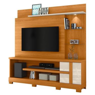 Imagem de Estante Home Theater Alan para TV até 55 com Pés - Madetec Cinamomo/Off White