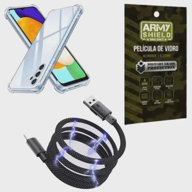 Imagem de Capinha para Galaxy A05 + Cabo Tipo-C Magnético + Película 3D - Armyshield