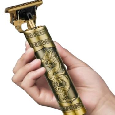 Imagem de Máquina Elétrica Masculina Recarregável de Cortar Cabelo e Barbear Retrô