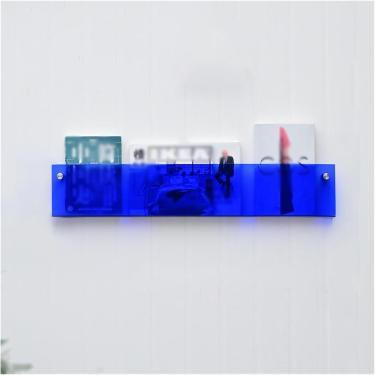 Imagem de Rack de revistas de acrílico de 60 80 100 cm, suporte de folheto montado na parede, estante, expositor de literatura para loja de biblioteca de sala de espera, azul, 80 cm/32 pol.