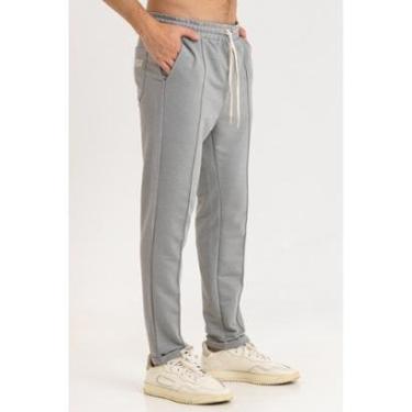 Imagem de Calça Masculina Moletom Sustentável Estilo Alfaiataria Chumbo-Masculino