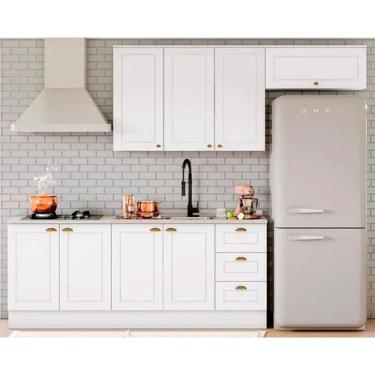 Imagem de Kit Cozinha Modulada 5 Peças Americana 2 Aéreos + 2 Balcões + 1 Complemento Sem Pia Cz130 Branco