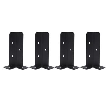 Imagem de Post Suportes de âncora Kit de Base de Deck de Metal Universal Montagem de Serviço Pesado para Corrimãos de Madeira, Galvanizado 4 Conjuntos de Montagem para Trilhos de Varanda, Suportes de Pós