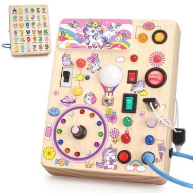 Imagem de Brinquedo Montessori Busy Board Grarain Unicorn com mais de 1 ano