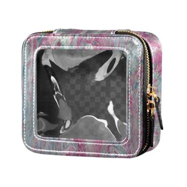 Imagem de Fitrendlovey Bolsa de maquiagem portátil com zíper com design de claraboia grande para artigos de higiene pessoal e cosméticos de viagem, T8, one size