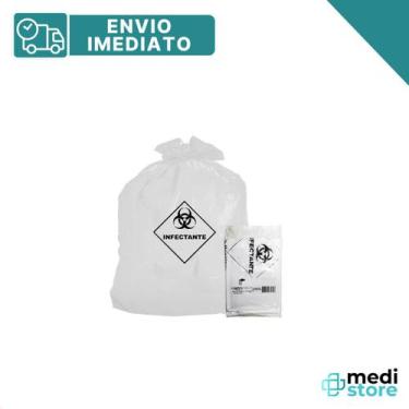 Imagem de Saco lixo hospitalar branco 100l (75x105) reforçado - infec. - Rava