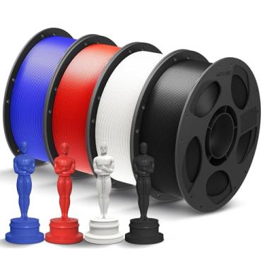 Imagem de ANYCUBIC Pacote de filamento de impressora 3D PLA+, RFID PLA Plus precisão dimensional de 1,75 mm +/- 0,02 mm, serve para a maioria das impressoras 3D FDM, pacote com 4 carretel de 1 kg (1 kg) preto,