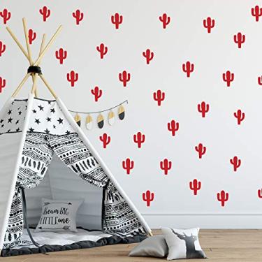 Imagem de Adesivo de Parede Infantil Cactos Vermelhos 60un