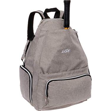 Imagem de Mochila de tênis LISH Game Point com compartimento para sapatos – Bolsa para equipamentos de raquete para tênis, raquete, squash, Cinza, One Size