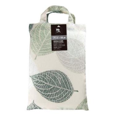 Imagem de Cortina De Banho Folhas Verdes 180x180 Cm - Just Home Collection
