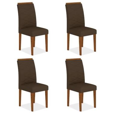 Imagem de Kit 4 Cadeiras Estofadas Everest Comfort Freijó/suede Marrom - Ma Freijó/suede Marrom