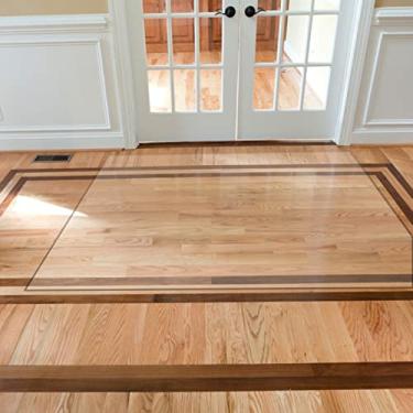 Imagem de Protetor de piso de plástico de vinil transparente, rolante, para jogos, 60, 80, 100, 120, 140, 160, 180, 200, 220, 240, 260, 280, 300, 320, 340, 360, 380, 400 cm, tapete de madeira transparente