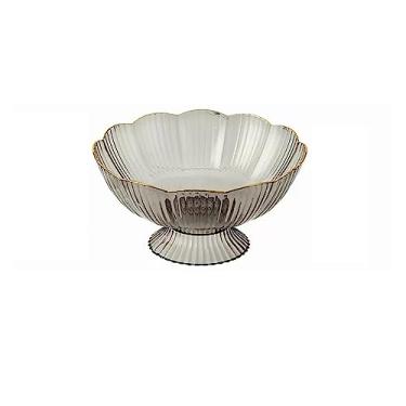 Imagem de cesta de frutas Bandeja de frutas para sala de estar, 2 peças, mesa de café, bandeja de frutas com bandeja de drenagem, estilo luxuoso, alto valor, bandeja de frutas decoração de cozinha(Gray)