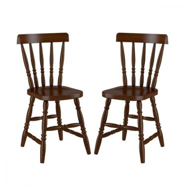 Imagem de Conjunto 2 Cadeiras Madeira Eucalipto Castanho Piratini Castanho