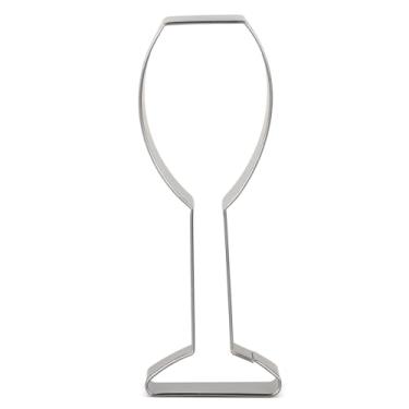 Imagem de Cortador de biscoito de vidro champanhe LILIAO Cortador de biscoito de casamento elegante – 3,8 x 11,4 cm – Aço inoxidável