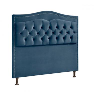Imagem de Cabeceira Para Cama Casal 140cm Holanda Veludo Azul
