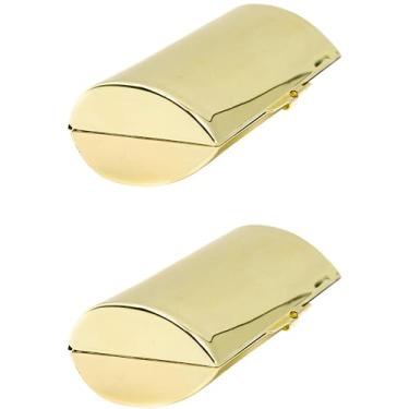 Imagem de Stephanie Imports Conjunto de 2 caixas de batom em forma de cápsula com espelho de vidro, Ouro reflexivo, Clássico