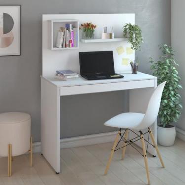 Imagem de Escrivaninha com Gaveta e Painel First - Artany, Branco