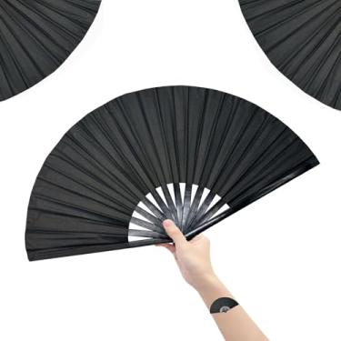 Imagem de Ventilador de mão de botas no chão, ventilador de dança de linha, grande ventilador de mão dobrável holográfico, ventiladores de clacking para dança de linha, artesanato dobrável na moda segurando