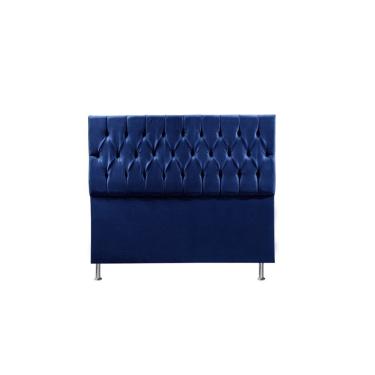 Imagem de Cabeceira Madrid 1,95 Cm Para Cama Box King Suede Azul
