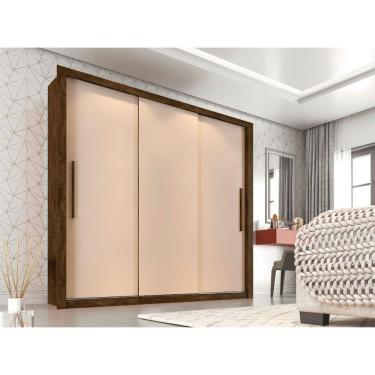 Imagem de Roupeiro Panamá Em Mdp Com 3 Portas E 4 Gavetas Sallêto Ipe/off