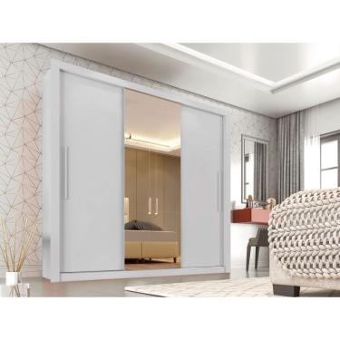 Imagem de Roupeiro Panamá Em Mdp 3 Portas Com Espelho Central Sallêto Branco