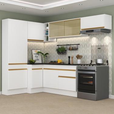 Imagem de Cozinha Completa De Canto Mp2087 Com Armário E Balcão Branca