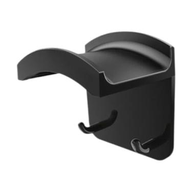 Imagem de ZGUZMCMK Suporte para Fone de Ouvido com Gancho Duplo para Montagem Na Parede, Organizador Multifuncional, Prático, Compacto, Suporte para Mesa, Economiza, Preto