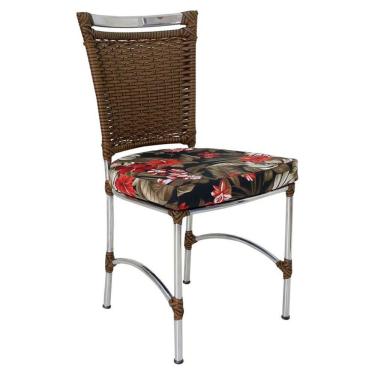 Imagem de Cadeira Em Alumínio E Fibra Sintética Jk Cozinha Edícula Sepia E Maui Preto