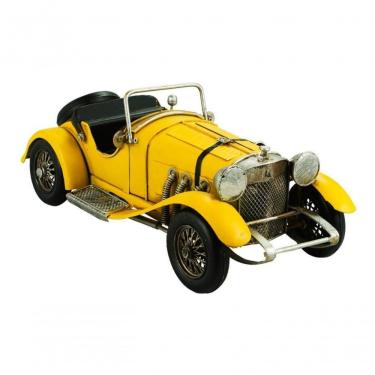 Imagem de Carro Esportivo Amarelo 12,5x13x31cm Estilo Retrô - Vintage