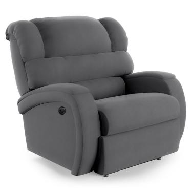 Imagem de Poltrona Do Papai Reclinável Napoli Controle Power Elétrico Veludo Cinza Fh1