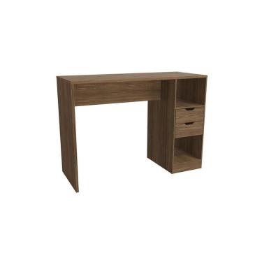 Imagem de Bancada Ilha Cozinha Curve Gourmet N632 C/ 2 Gavetas 107x150cm Nogueira - Kappesberg