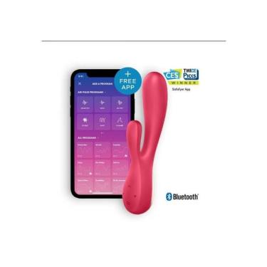 Imagem de Vibrador Rabbit Mono Flex Vibrator Com App Satisfyer - Vermelho - Vermelho