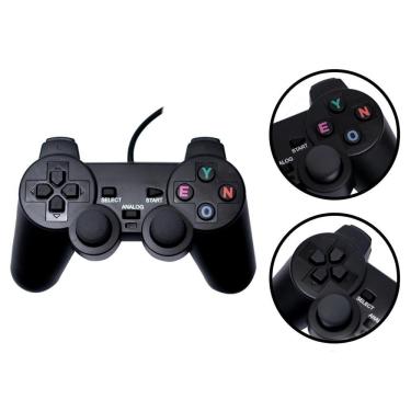 Imagem de Kit 2 Controles PS2 Com Fio Manete Jogos Alta Resistência