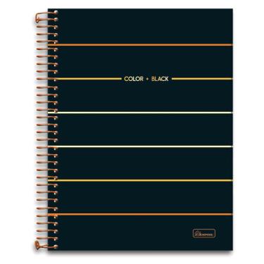 Imagem de Caderno Espiral Capa Dura Universitário Color & Black Feminino 80 Folhas Cardesil Laranja