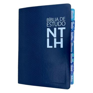 Imagem de Bíblia de Estudo NTLH Azul com Abas coladas  Linguagem simples - centr
