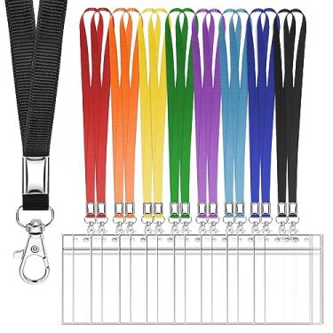 Imagem de Cordão de cruzeiro para cartões de navio, pacote com 16, cordões com porta-identidade, colorido