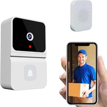 Imagem de Campainha Interfone Sem Fio com Câmera e Áudio, Wi-Fi, Visão Noturna e App para Monitoramento em Tempo Real