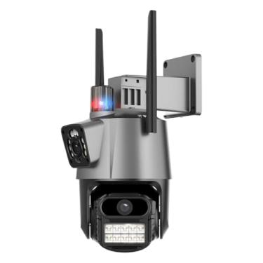 Imagem de Câmera de Segurança Wi-Fi Externa, Lente Dupla 4K Ultra HD, com Sirene, Controle por Celular