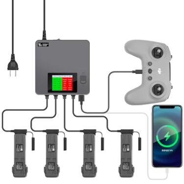 Imagem de LYONGTECH Carregador De Bateria Com Tela Para Dji Avata 2, Carga Completa E Armazenamento, Lcd 6 Em 1, Multihub, Carregamento Rápido 4 Baterias, Acessórios Drones